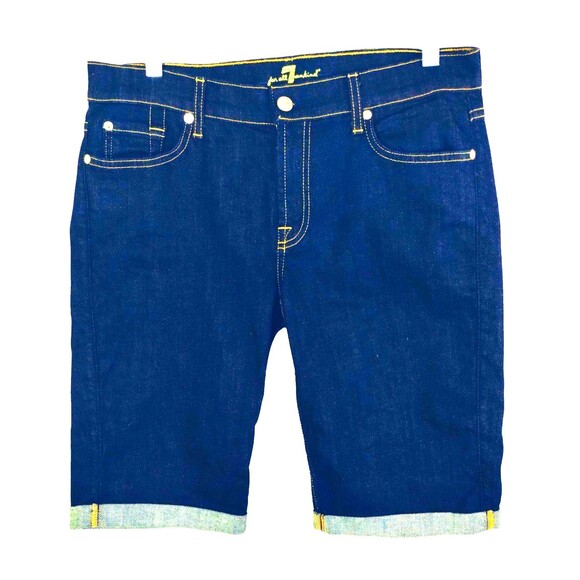 7 For All Mankind Jean Shorts Women's 30 Granola Bimbo Roll Cuff - Picture 1 of 10